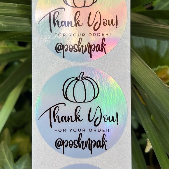 NEW! 50 SILVER HOLOGRAPHIC CUSTOM STICKERS with your Closet name- Pumpkin - Picture 2 of 4